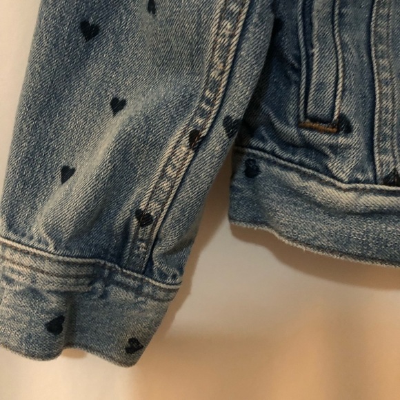 MADEWELL The Boxy Crop Jean Jacket Heart Edition Print Size XS - Picture 11 of 11